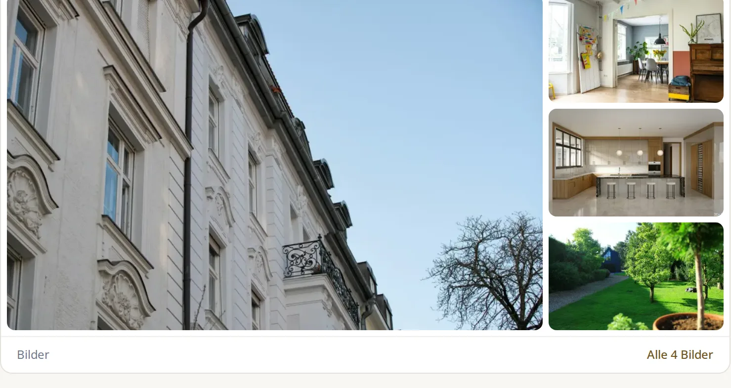 Galerie eines Objekts mit Titelbild und drei weiteren Aufnahmen